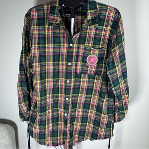 Fenty Beauty Plaid Shirt with Green and Yellow